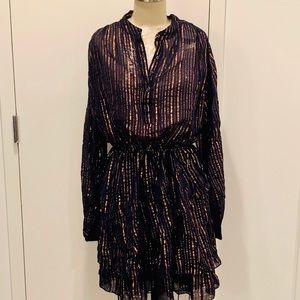 ULLA JOHNSON NAVY STRIPED MINI DRESS - NEW W/ TAGS